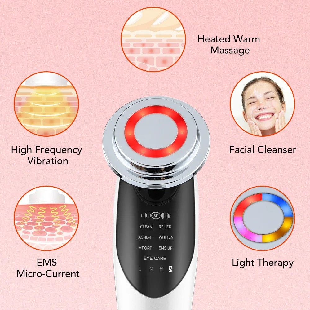 GCS 7 in 1  Microcurrent Skin Rejuvenation LED Facial Massager